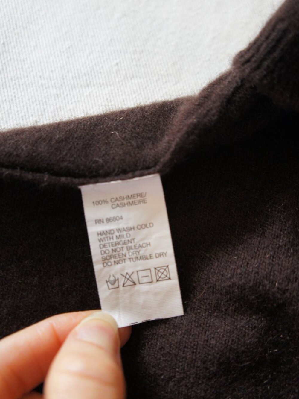 Vintage 90s 100% Cashmere Dark Brown V-Neck Polo Sweater Shirt Size Small - Picture 3 of 11
